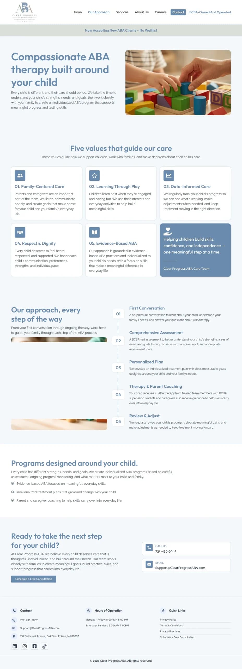 Clear Progress ABA Service Website View 5