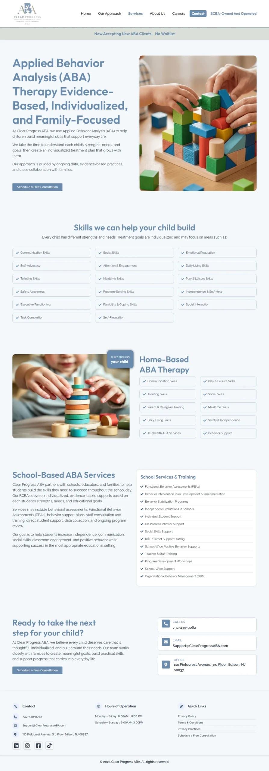 Clear Progress ABA Service Website View 4