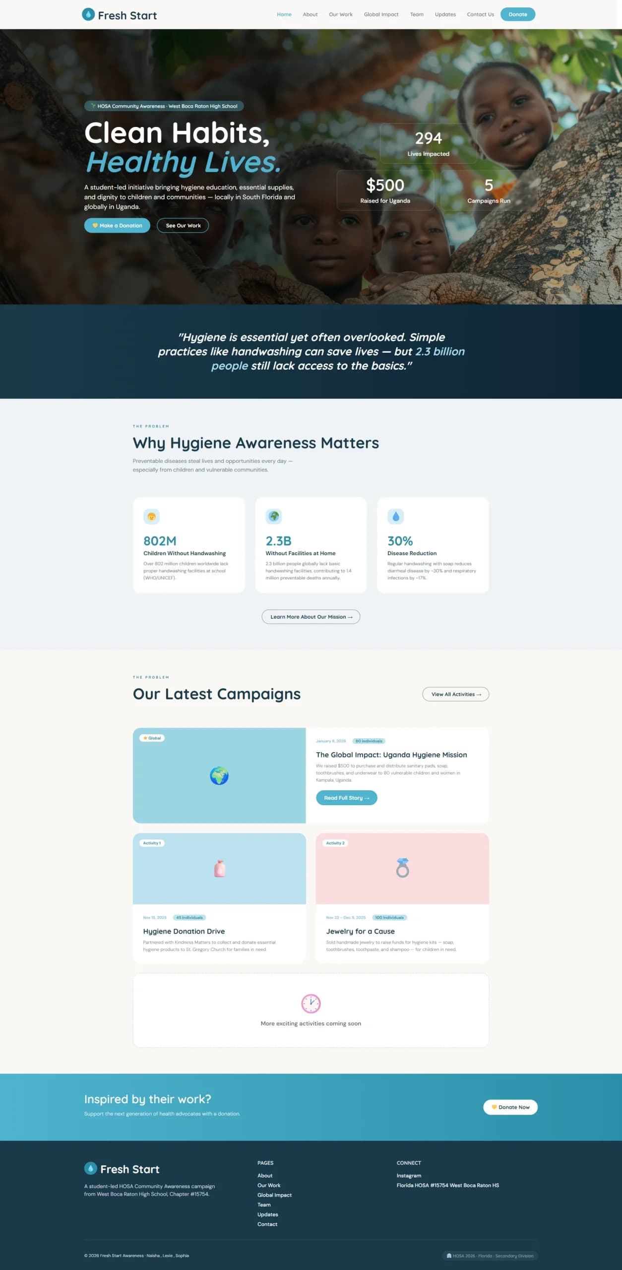 Fresh Start Awareness Nonprofit Screenshot