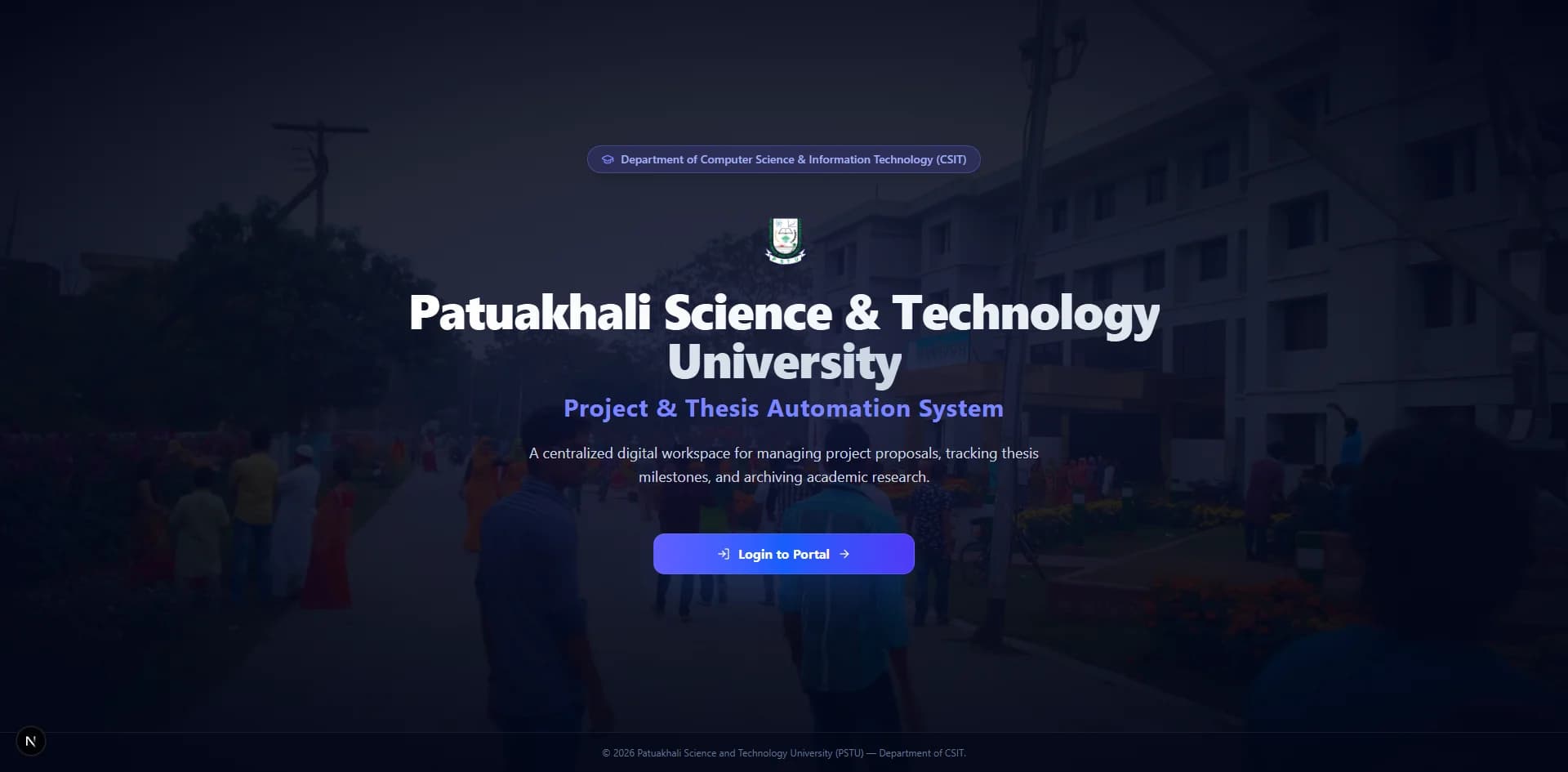 Project and Thesis Automation System Screenshot